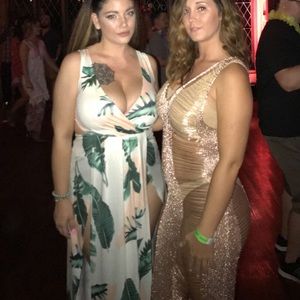 Sheer rose gold cover up